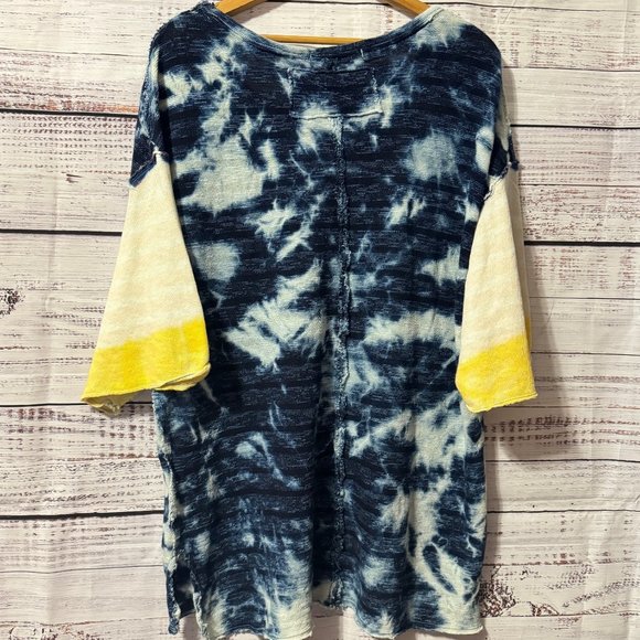 FREE PEOPLE We The Free "Blue Blue Indigo Combo" Tie Dye Tee - Picture 4 of 9